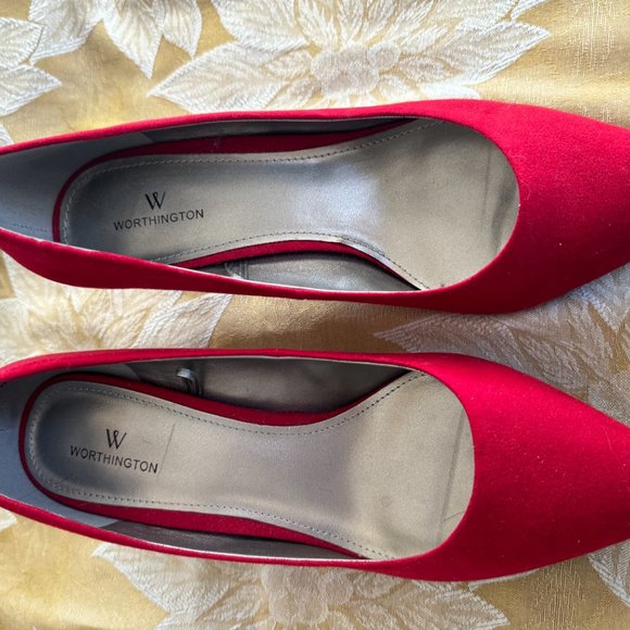 Worthington Danika Red Suede Kitten Heels Size 10M - Picture 6 of 6